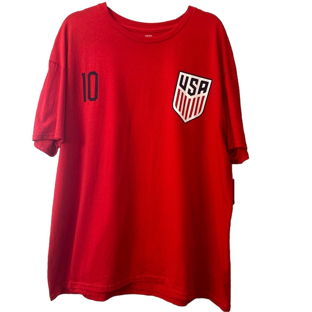 NWT Christian Pulisic #10 Official USA Soccer Crest Shirt Size Mens 2XL